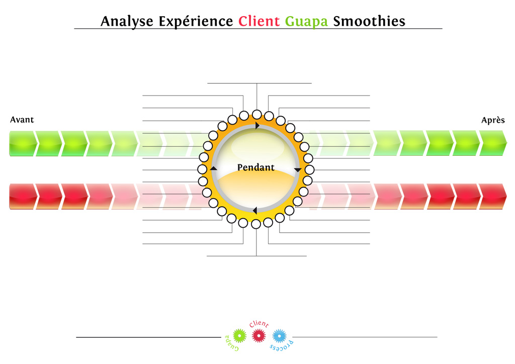 schéma de l'analyse de l'expérience client pour une marque de smoothies